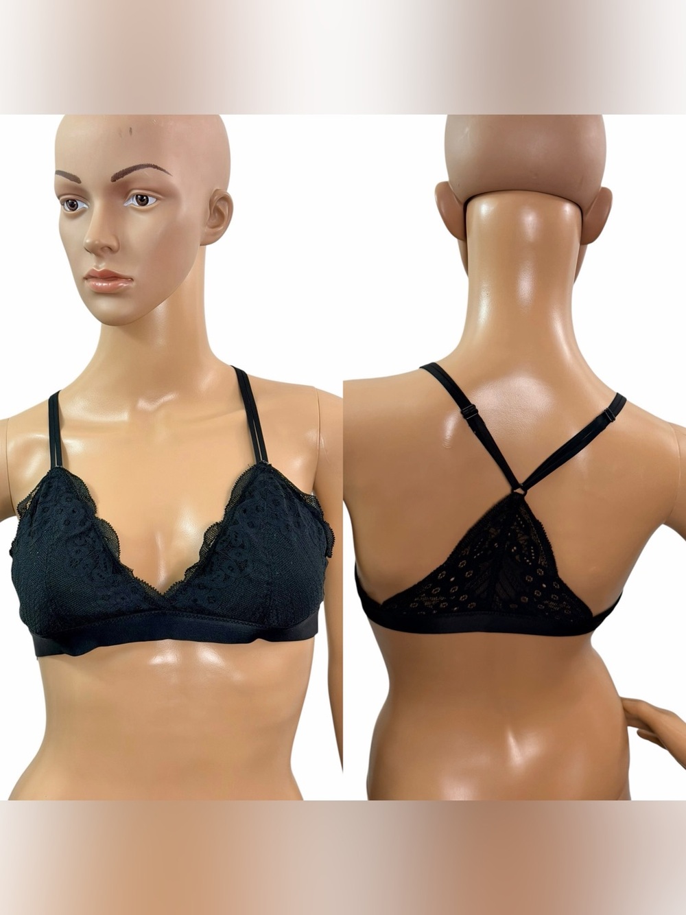Aerie Women’s Size Small Black Padded Lace Bralette Top